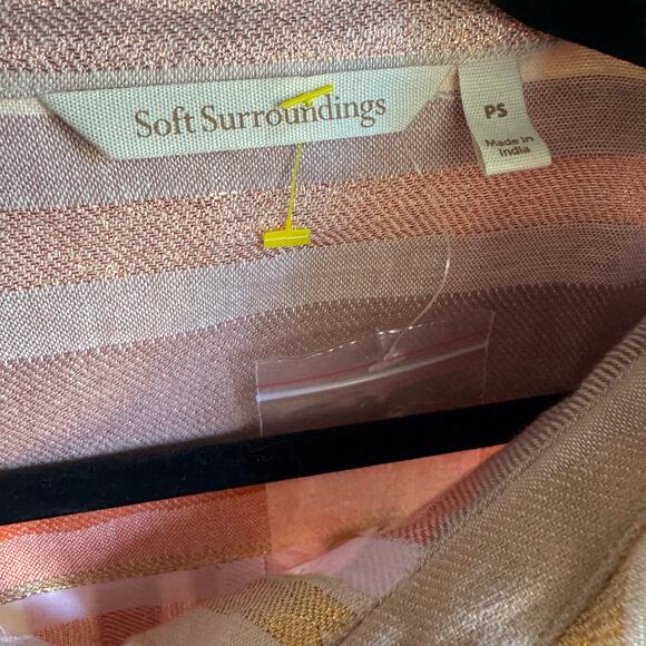 Soft Surroundings Maddalena Popover Tunic Blouse Metallic Stripe Boho sz PS - Picture 5 of 7